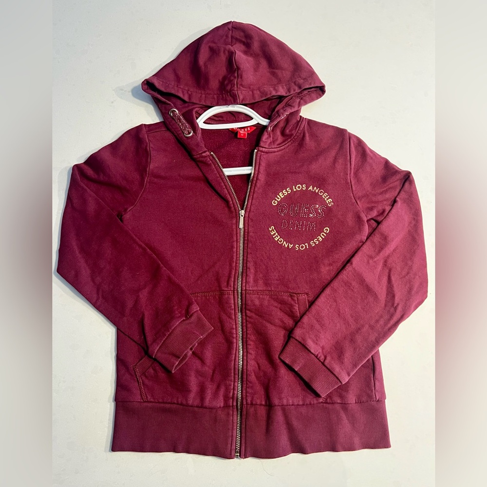 Guess Kids Maroon Hoodie Jacket